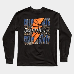 Graphic Basketball Golden State Proud Name Vintage Long Sleeve T-Shirt